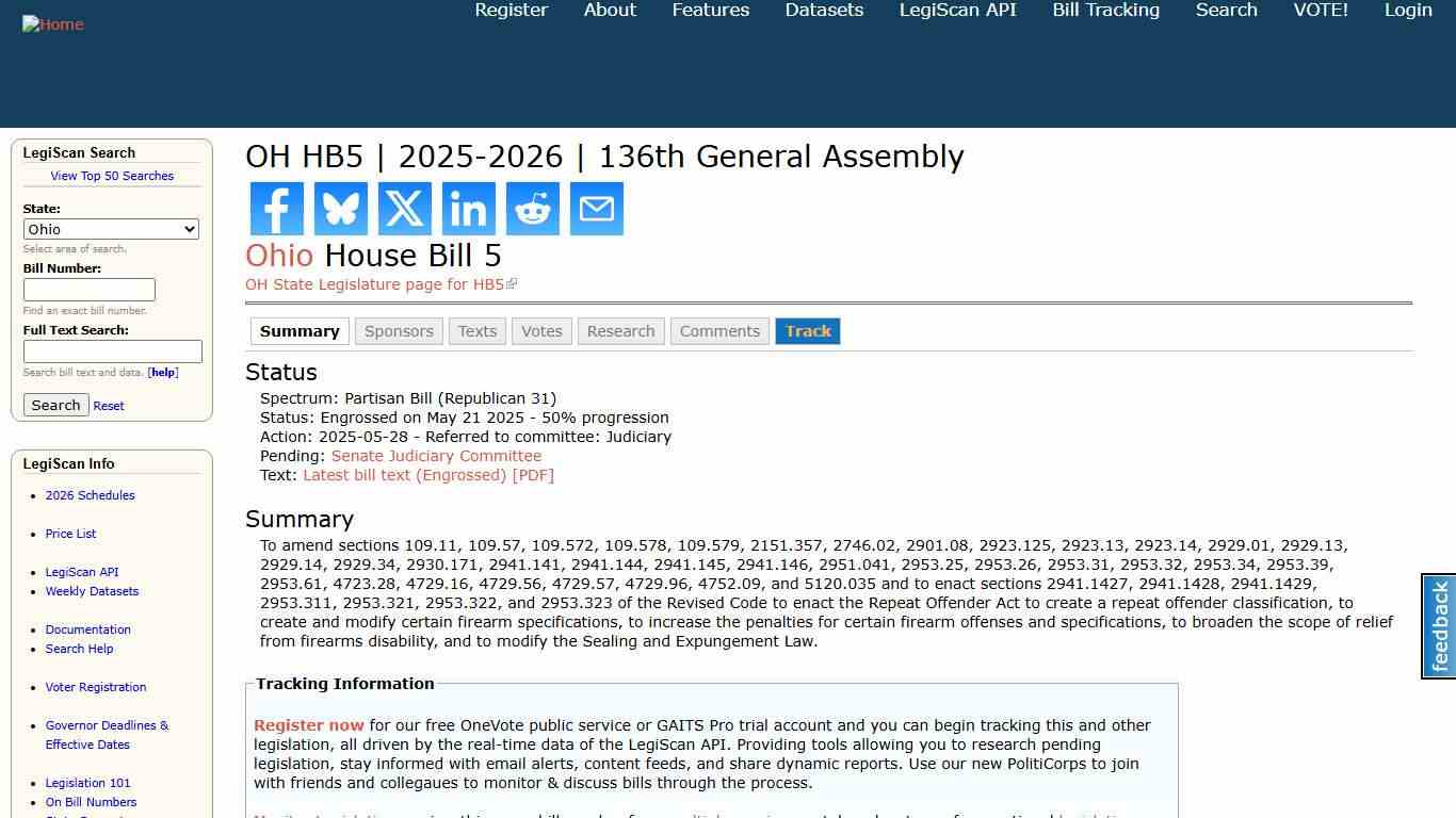 OH HB5 | 2025-2026 | 136th General Assembly | LegiScan