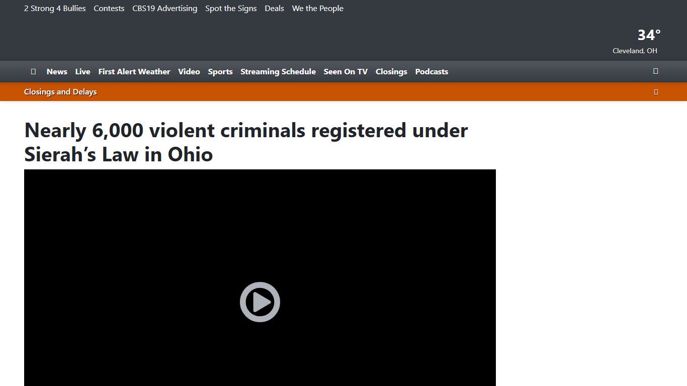 Nearly 6,000 violent criminals registered under Sierah’s Law in Ohio