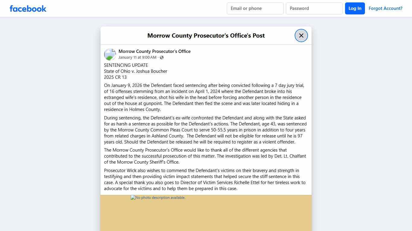 SENTENCING UPDATE... - Morrow County Prosecutor's Office | Facebook